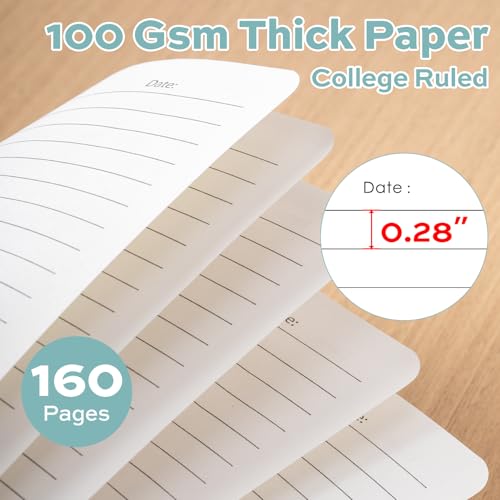 deli Green Lined Spiral Journal Notebook, 160 Pages, A5 (5.5"x8") Hardcover Writing Notebook, College Ruled Spiral Bound Journal for Women & Men - Perfect for Work, School, Office & Note Taking - color: Green
