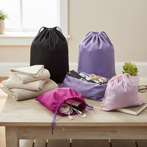 20 Pcs Satin Game Storage Bags for Women Men, S,M,L, Purple and Black - color: Purple and Black, size: S,M,L