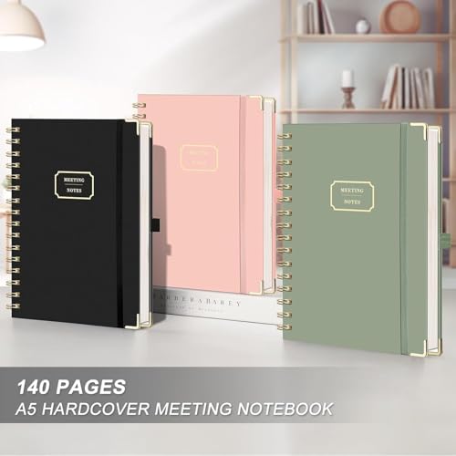 EMSHOI Meeting Notebook Agenda, 140 Pages, A5 Size (6" x 8.3") - color: Pink, size: A5