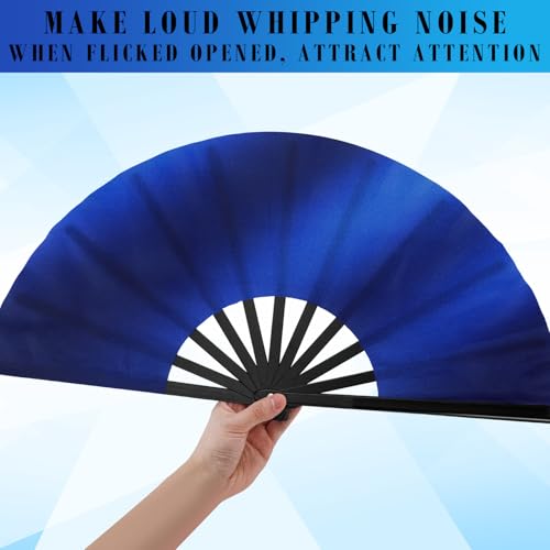 Maitys 2 Pack Foldable Fans for Rave Dancing,Dark Color,Gradient Pattern - color: Dark Color, style: Gradient Pattern
