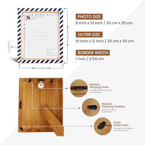 Handicrafts Home Decorative Resin Inlay & Brass Blue Picture Frame, 8x10 - color: HALO-GONDOLA, size: 8X10