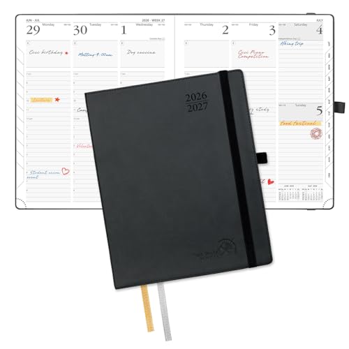 POPRUN Planner 2026-2027, Large-8.5" x 10.5", Academic Weekly Planner - color: Black, size: Large-8.5" x 10.5", style: Academic Year 2026-2027