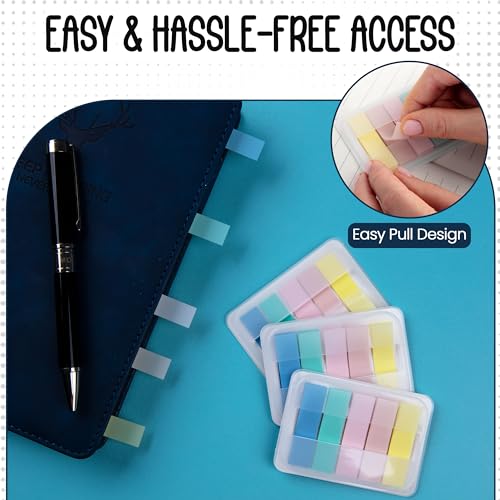 Essex Wares - 300 Pieces, 5 Boho Colors, Transparent Sticky Notes Tabs - color: Boho Colors
