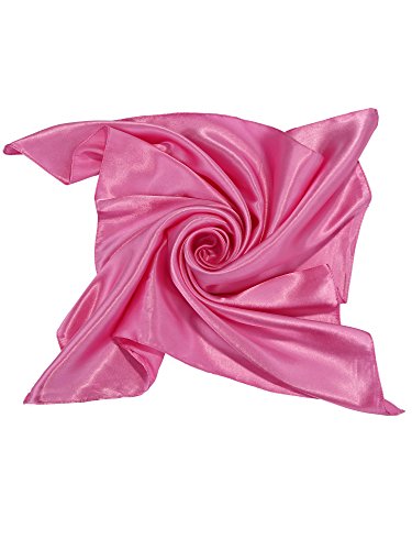 SATINIOR Square Neck Scarf Women - color: Light Rosy, size: 23.6 x 23.6 inches