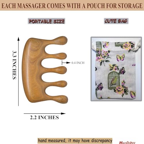Wood Massager Comb for Hair Growth and Scalp Relax, Natural Green Sandalwood Handmade Head Massager, Loc Comb for Sisterlocks, Tapping Massage Technique - style: 01 Lucky