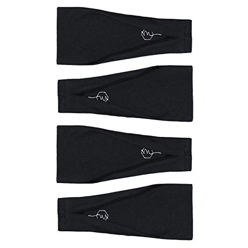 Maven Thread 4" Wide Workout Headbands for Women (4 Pack) – Non-Slip Sweatbands for Gym, Running & Yoga - color: Black