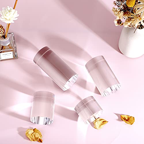 Hipiwe 4-Pack Acrylic Display Risers Figures Display Stand Holder, Cylinder