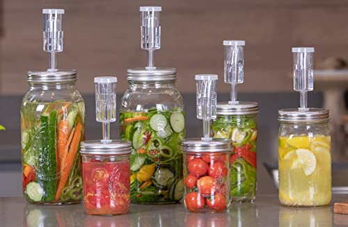 JILLMO Fermentation Kit, Stainless Steel Lids with Weights & Airlocks
