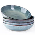 AmorArc 8.5’’ Ceramic Pasta Bowls Set of 4, 36oz Large Stoneware Bowls Set - color: Ceylon Blue, size: Set of 4