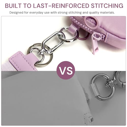 Small Wristlet Wallets for Women with Clear ID Window, Keychain Coin Purse - color: Light Purple