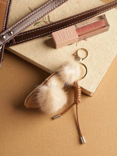 MINACHI Boho Mini Mitten Charm with Pompom Keychain - color: Keychain -Key.003