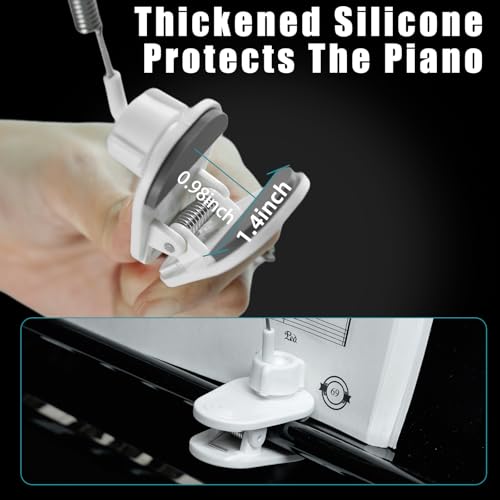 Piano Music Book Clip, Sheet Music Page Holder for Music Stand, White - color: White