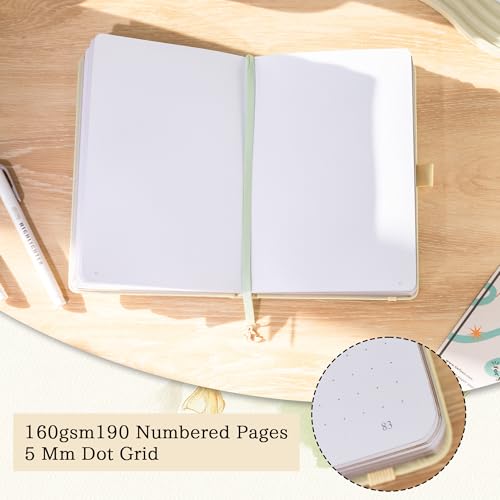 TIEFOSSI A5 Dotted Journal Notebook 190 Pages for Women & Men - color: Light Yellow, size: A5-Dotted