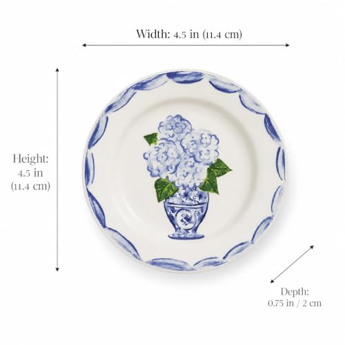 Mud Pie Ceramic Hydrangea Tidbit Plate - color: Blue