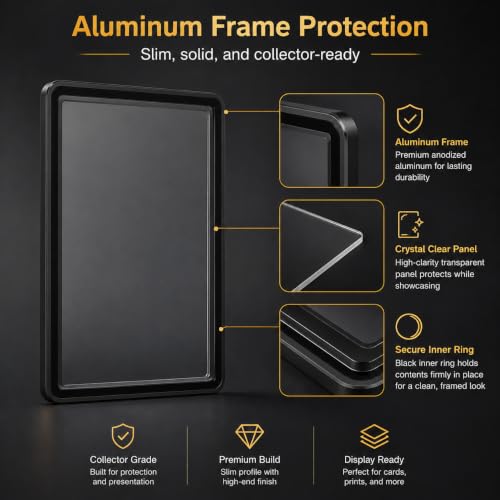 PSA Slab Case, Magnetic 9-Point Lock Display Protector, Black - color: Black