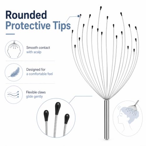 Head Scratcher Scalp Massager, Manual Metal Claw Hair Care Tool for Adults