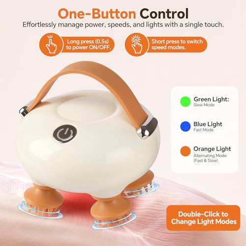Scalp Massager, Electric Head Massager for Stress Relax - color: Beige+brown