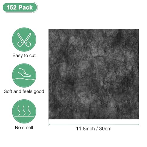 M METERXITY 152-Sheet Korean Cotton Wrapping Flower Paper, 11.8 Inch/ 30cm Waterproof Floral Wrapping Cotton Paper for Bouquets/Gift Packaging [Black] - color: Black