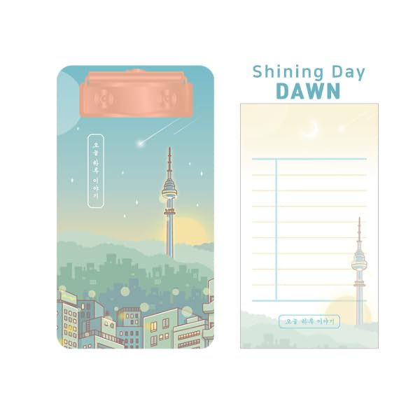 Aesthetic Mini Clipboard with Tear-Off Memo Pad, 7.1 x 3.94, Rose Gold Clip