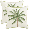 18x18 Palm Tree Embroidered Throw Pillow Covers Pack of 2 Green - color: Green Tropical Palm Tree