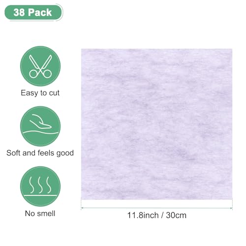 M METERXITY 38-Sheet Korean Cotton Wrapping Flower Paper, 11.8 Inch Waterproof Floral Wrapping Cotton Paper for Bouquets/Gift Packaging [Light Purple] - color: Light Purple