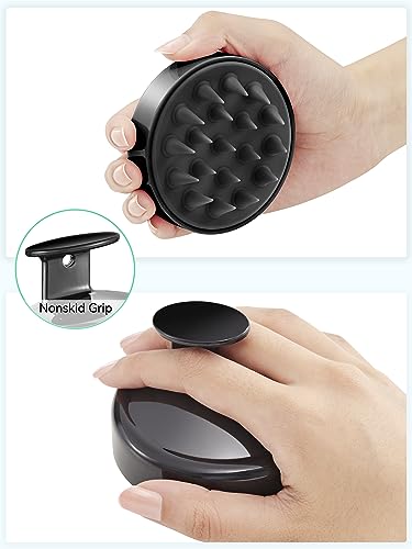 HEETA Scalp Massager Hair Growth Scrubber for Dandruff Removal Hair Care - color: Whole Black