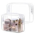 PACKISM Clear Makeup Bag for Travel - TSA Approved Toiletry Bag, 2 White - color: 2 Active B White, size: Mixed Size Series (1 Medium + 1 Large)