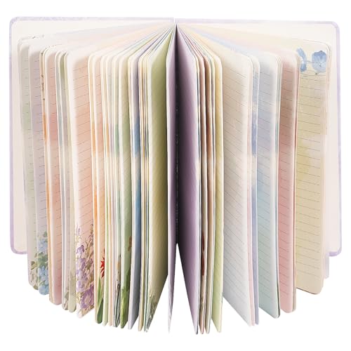 SIIXU Colorful Spiral Notebook - 160 A5 Hard Cover Pages, Floral Design with College Ruled Lines for Creative Journaling, Poetry Writing & Bullet Journaling - color: Green