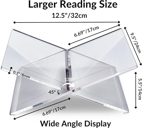 Honygebia Clear Acrylic Book Stands - Cross Frame Acrylic Book Holder, Open Bookstand for Display and Reading, Suitable for Art, Bible, Cookbook, Easel, Magazine, Textbooks 12.5" x 9.5" x 5.5" - color: Clear
