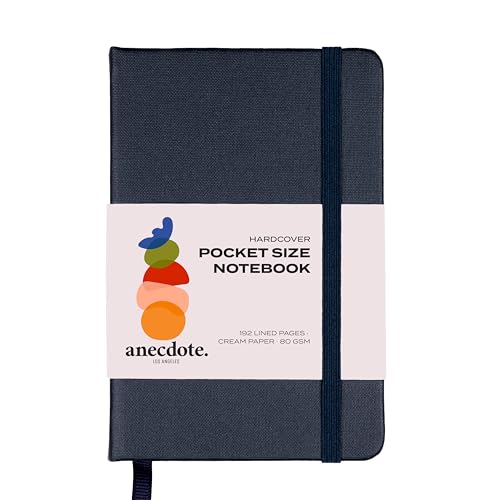 Anecdote Journal Notebook (5.5"x3.5" Pocket Size) 192 Lined Pages Hardcover - color: Ink Blue, size: 5.5" x 3.5"
