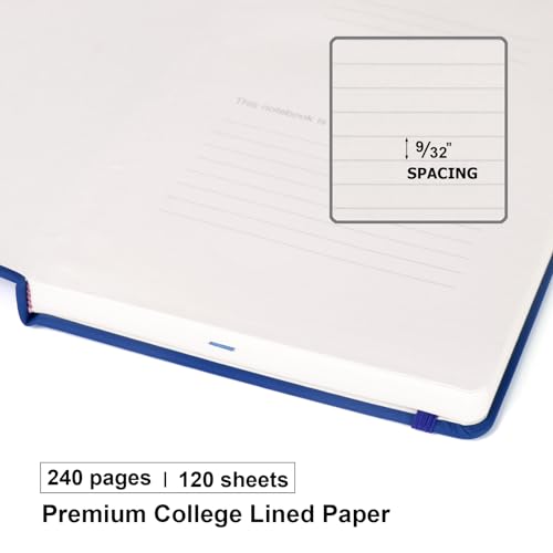 Comix 6 Pack Lined Journal Notebooks for Work, 240 Pages, 5.5"x8.3", Navy - color: Navy Blue, size: 6 Pack