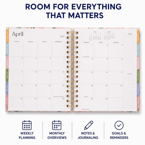 WORLD TRAVELER Academic Planner School Organizer Jul 2026-Dec 2027, 7"x9" - color: Pink Floral