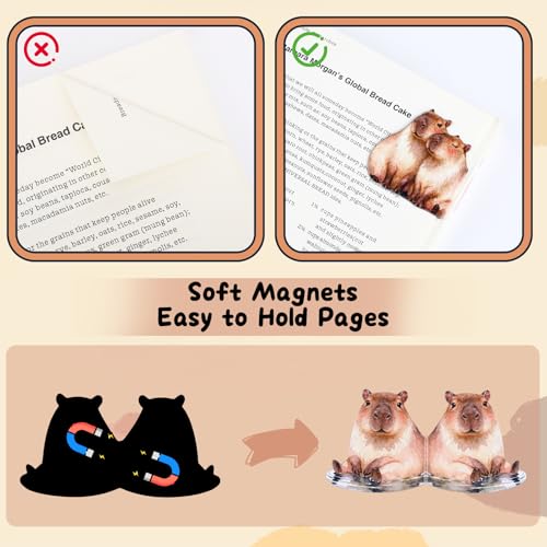10Pcs Magnetic Bookmarks, Cute Hydrochoerus hydrochaeris Clips for Reading - color: Hydrochoerus Hydrochaeris
