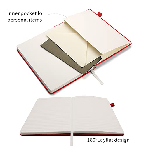 Lined Journal Notebooks with Pen Loop, Hardcover Notebook Journal for Work, 100Gsm Premium Thick Paper with Inner Pocket, Medium 5.7''''x8.4'''', ?bright Red, Ruled, 1 Pack - color: Bright-red, size: 1 Pack
