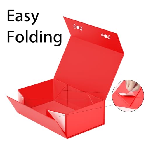 RYDDOY Red Gift Box, 9.5x6x3'' Gift Boxes with Lids for Presents - color: Red, size: 9.5 x 6 x 3 Inch