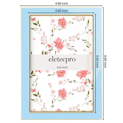 eletecpro 4x6 Enamel Picture Frame with Real Glass Cover, Sky Blue, 2-Pack - color: Sky Blue, size: 4x6