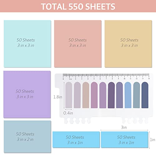 Pastel Transparent Sticky Notes, 550 Sheets Morandi Clear Sticky Tabs, Translucent Page Flags Book Markers Stickers, Bible Journaling Study Office School Supplies - color: 16 Colors
