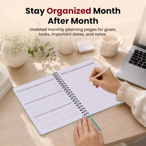 Nextnoid B5 18-Month Undated Monthly Planner, Hardcover, Blush Pink - color: Blush Pink, style: a-Monthly Undated