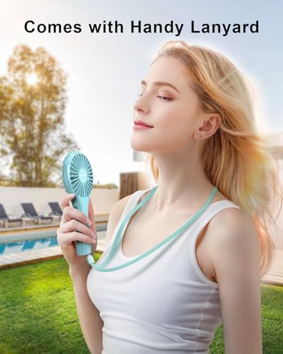TriPole Portable Mini Handheld Fan, Rechargeable Small Personal Eyelash Fan - color: Blue