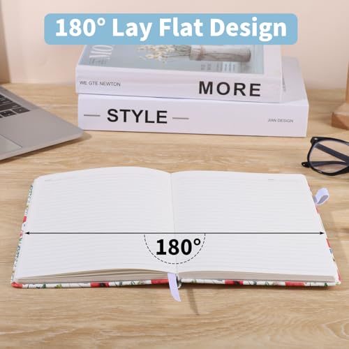 Thboxes 160 Pages A5 Lined Journal Notebook, Hardcover Writing Pad, Floral - color: Floral