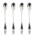 JASHII 18/10 Stainless Steel 4 Piece Mirror Polished Silver Long Handle Spoon Ice Cream Spoon Coffee Spoon Silverware Server Utensil Set 18CM - color: Long Handle Spoon