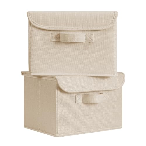 GRANNY SAYS Memory Keepsake Storage Box, Fabric Storage Bins with Lids - color: Khaki, size: Small