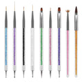 Artdone 9PC Nail Art Brushes Set double-ended, Liner Brush, Dotting Pen, Gel Polish Painting Tools For Nail Art Design - color: 9 PCS