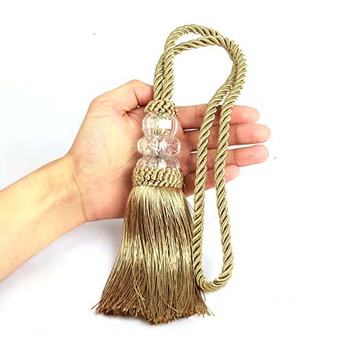 2 Pack Curtain Tiebacks with Tassel, Gold - color: Gold, size: 2