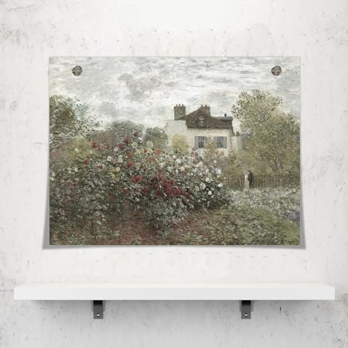 Huabsad Vintage Landscape Monet Flower Oil Painting Canvas Wall Art Antique Cottage Outdoor Garden Roses Lover Wall Decor Rustic Farmhouse Living Room Bedroom Aesthetic Prints 16x22in Unframed - color: Oil painting02, size: 16x22in Unframed