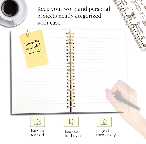 GDJIEGBC Brown Coquette Bow Notebook 5.5x8.3in - color: Color-K