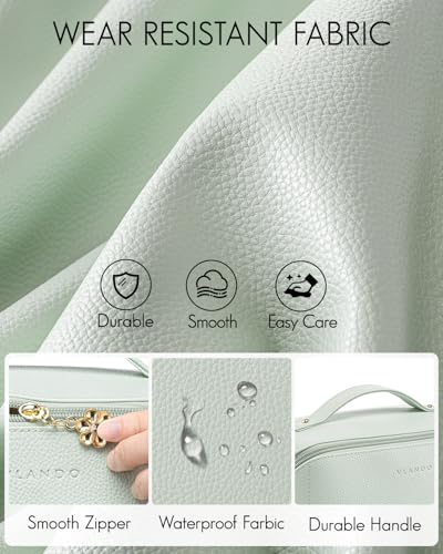 VLANDO Makeup Bag,Women Travel Toiletry Case,Carry Handle,Mint Green - color: 07-Mint Green