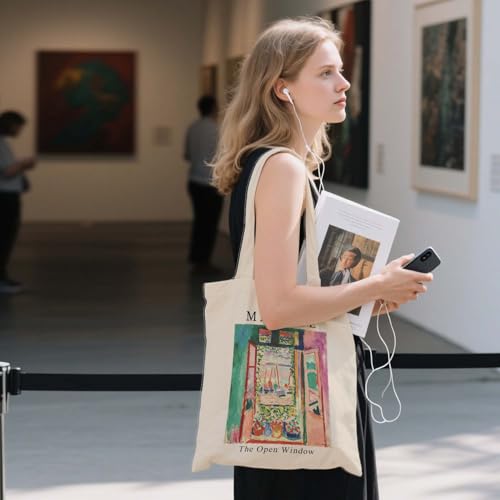 Art Canvas Tote Bag,Art Lovers Gifts,Aesthetic Tote Bag for Women. - color: Beige - Matisse 01