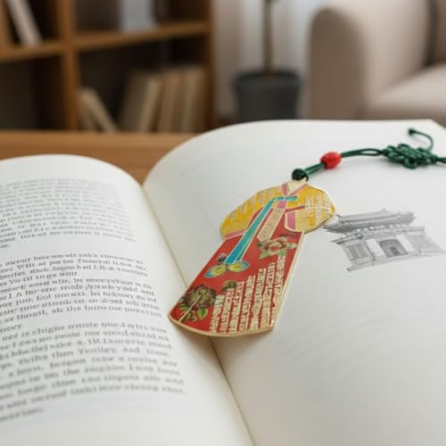 Korean Hanbok Metal Bookmark Set of 4 – Traditional Korean Souvenir Gift with Tassel, Decorative Korean Culture Bookmark, Unique Gift for Book Lovers, Students, Teachers, Reading Accessories