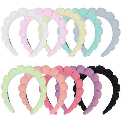 10 Pcs Spa Headband Bulk for Women Makeup Headband for Washing Face,Skincare,Mask(Terry Cloth) - color: Terry Cloth